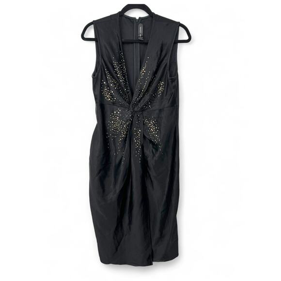 St. John Collection 8 Sequin Detail Liquid Satin Dress Cocktail Holiday Women - Picture 2 of 11